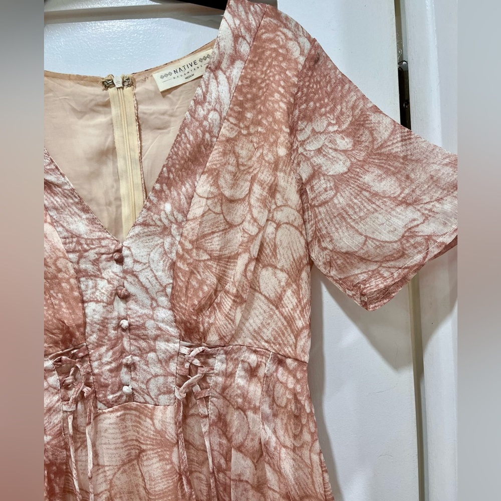 Native Daughters Pink Floral Babydoll Dress